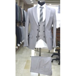 2827 Slimfit Yelekli Takım Elbise Bej