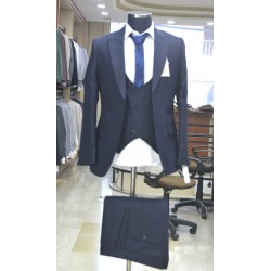 2827 Slimfit Yelekli Takım Elbise Lacivert