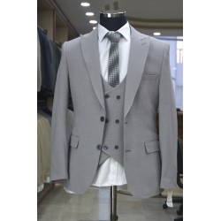 2836 Yelekli Takım Elbise Gri