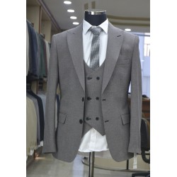 2836 Yelekli Takım Elbise Siyah