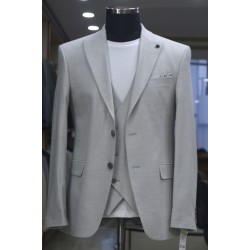 2839 Poliyün Yelekli Takım Elbise Gri