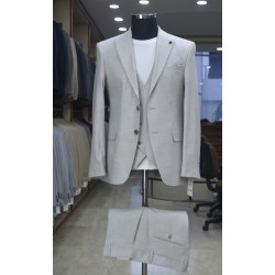 2839 Poliyün Yelekli Takım Elbise Gri