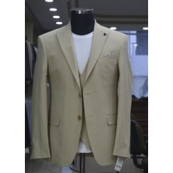 2841 Poliyün Yelekli Takım Elbise Vizon