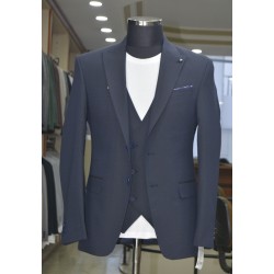 2841 Poliyün Yelekli Takım Elbise Lacivert