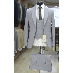 3011 Örme Yelekli Takım Elbise Gri