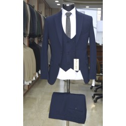 3011 Örme Yelekli Takım Elbise Lacivert