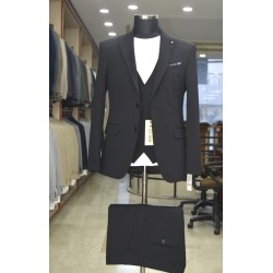 3022 YELEKLİ TAKIM ELBİSE LİCRALI SİYAH