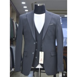 3022 YELEKLİ TAKIM ELBİSE LİCRALI GRİ