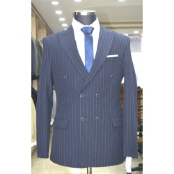 3038 Gofre Kruvaze Takım Elbise Lacivert