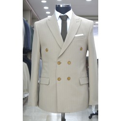 3038 Gofre Kruvaze Takım Elbise Vizon