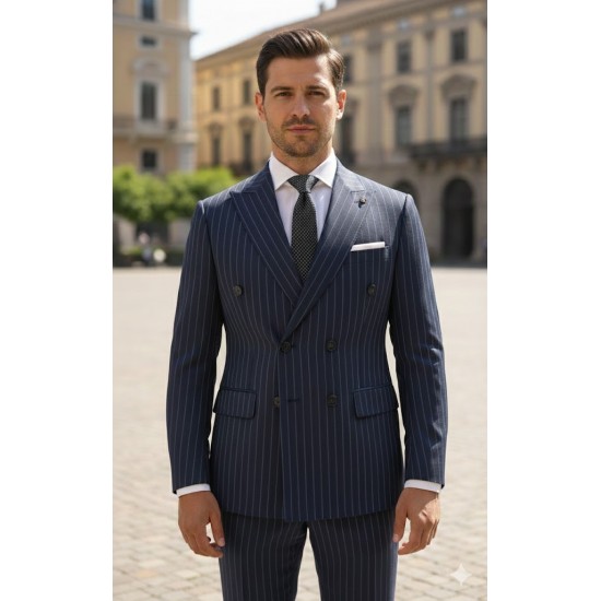 3038 Gofre Kruvaze Takım Elbise Siyah