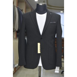 3043 Gofre Çizgili  Jogger Takım Elbise Siyah