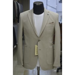 3043 Gofre Çizgili  Jogger Takım Elbise Bej