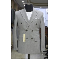 3043 Gofre Çizgili  Kruvaze Takım Elbise Koyu Gri