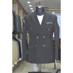 2829 Kruvaze Takım Elbise Beyaz Siyah