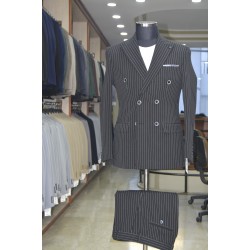 2829 Kruvaze Takım Elbise Beyaz Siyah